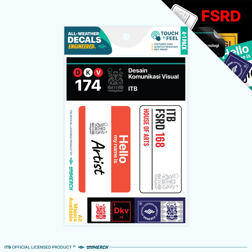 

Fakultas Seni Rupa dan Desain - Decal Sticker ITB Official Majors Pack