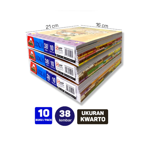 

( 10 Pcs ) DODO - Buku Tulis 38 Lembar By Sidu Kuarto