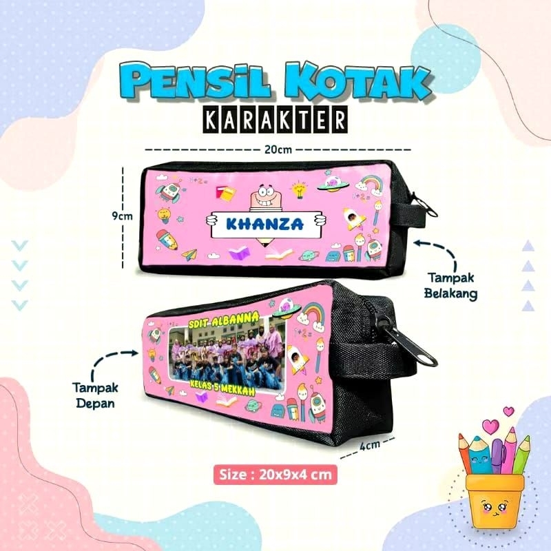 

Tempat pensil Custom Free desain untuk sekolah wisuda TK SD SMP SMA