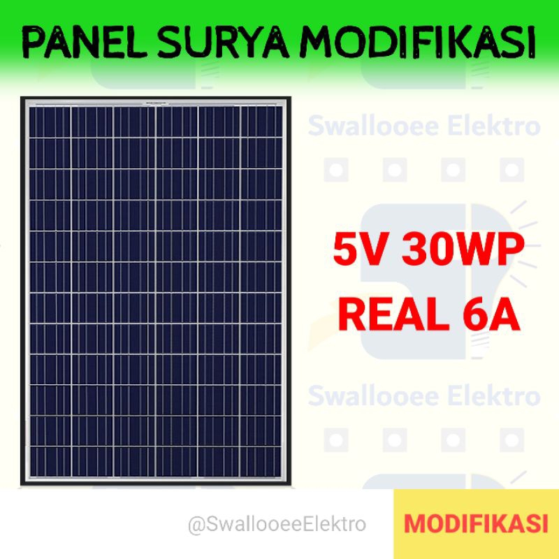 Panel Surya 5V 6A Solar panel modifikasi 30wp 5V 6A