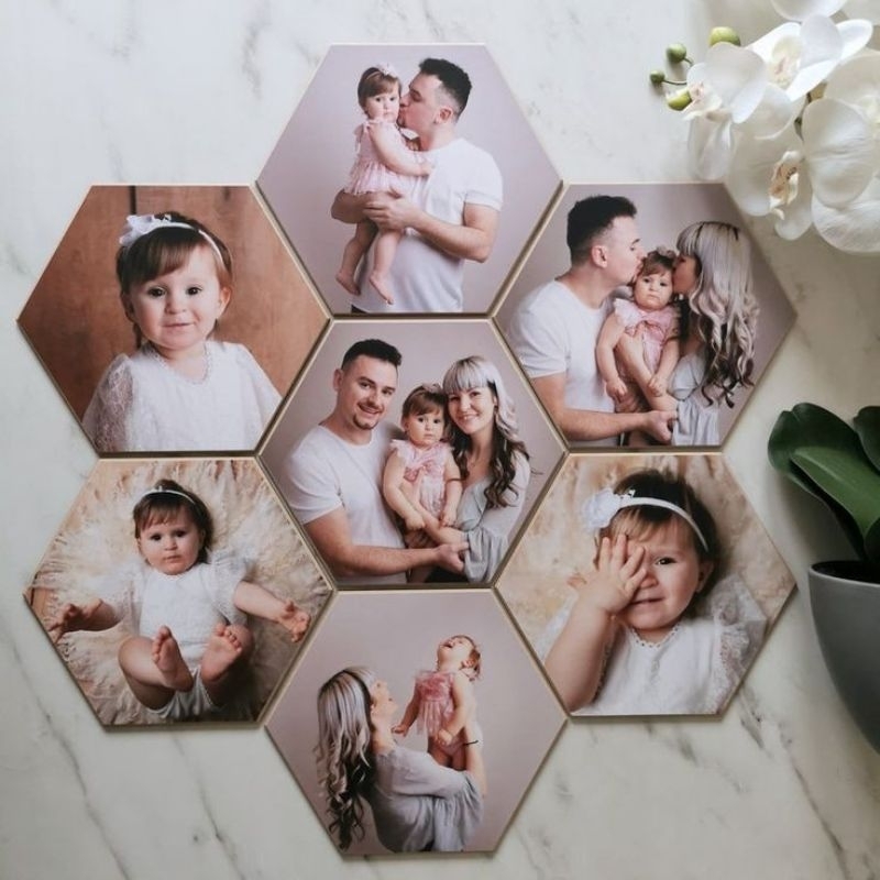 Cetak Foto MDF Hexagonal Custom