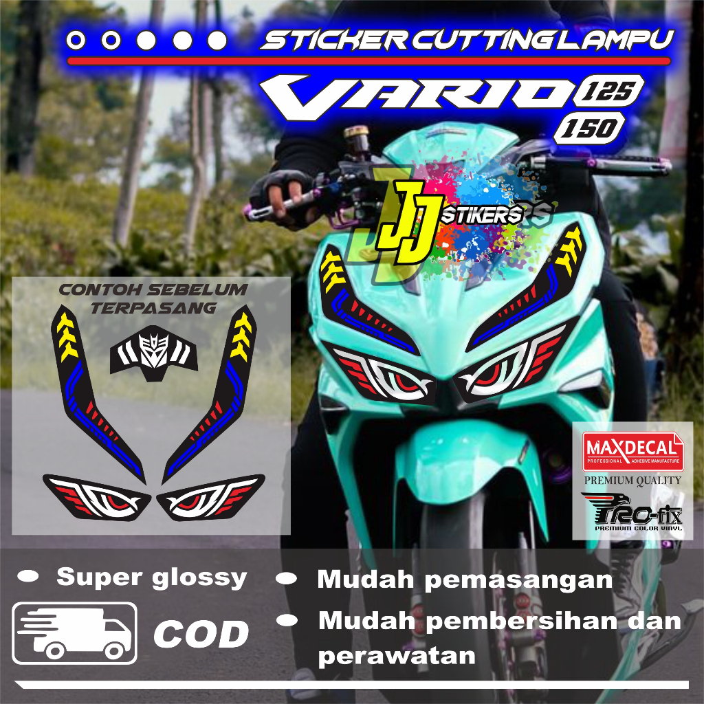 stiker variasi lampu dan alis VARIO NEW 2018 SAMPAI 2022