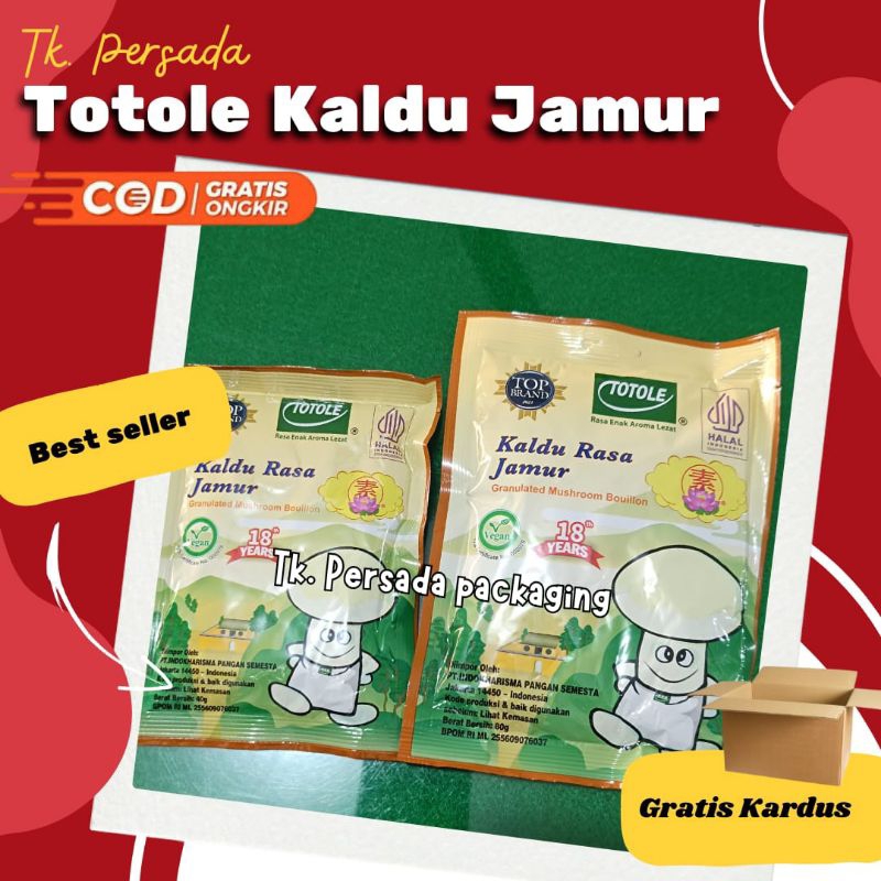 

Totole Kaldu Jamur 40 gr - Totole Kaldu Jamur 80 - Kaldu sop - Kuah Sop - Penyedap Rasa