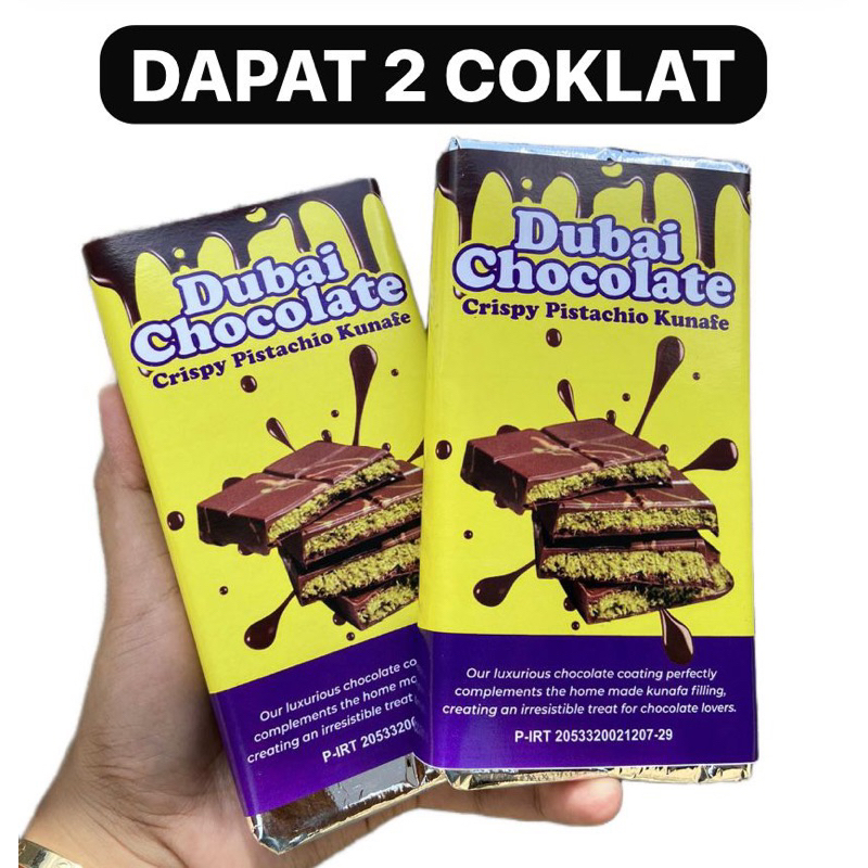 

PAKET HEMAT DAPAT 2 COKLAT DUBAI KUNAFA PISTACHIO