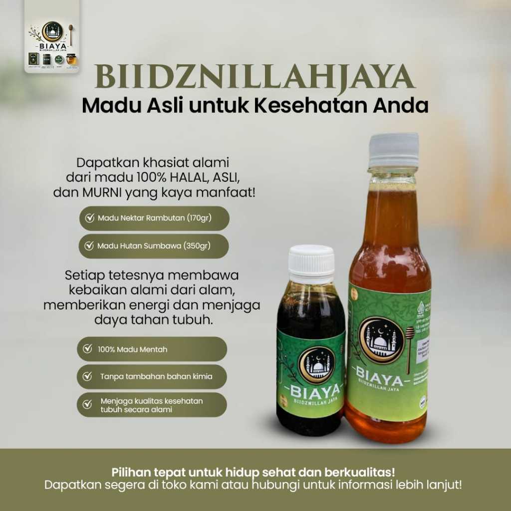 

Raw Honey - Raw Honey - Madu BIAYA - Madu Murni - Madu Asli - Minuman Kesehatan - Obat Tradisional