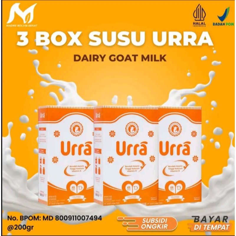 

Susu URRA - Susu Kambing Saneen Untuk Penambah Berat Badan & Tinggi Badan Anak - 3 Box