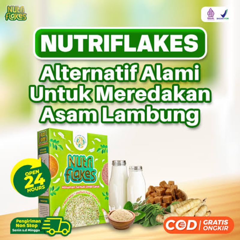 

Nutriflakes Sereal Umbi Garut Solusi Asam Lambung 3 Box