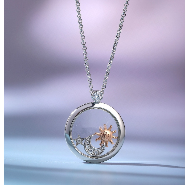 ❤️COD 17K emas ❤️ Kalung Pendant Bulan Bulan Bintang