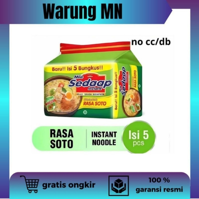 

Sedaap Mie Instant Kuah Rasa Soto Kemasan Bag isi 5