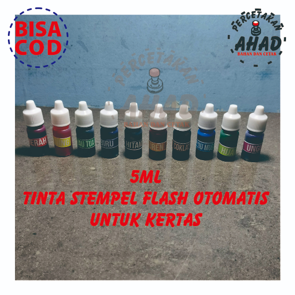 

Tinta Stempel FLASH / OTOMATIS khusus kertas biru merah ungu dll 5ml