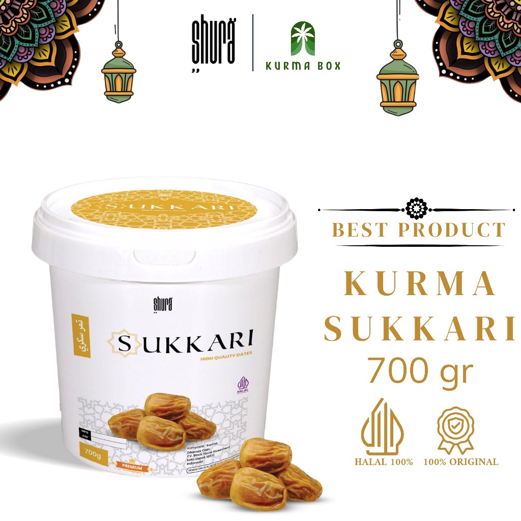 

Shura Kurma Sukari Dates Sukari Raja Ember 700gr Lembut Manis Legit Premium