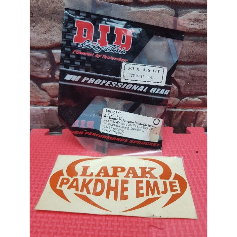 GEAR DEPAN DID 428 12 KLX 150 D TRACKER KAZE ORIGINAL DID GER GIR FRONT GEAR
