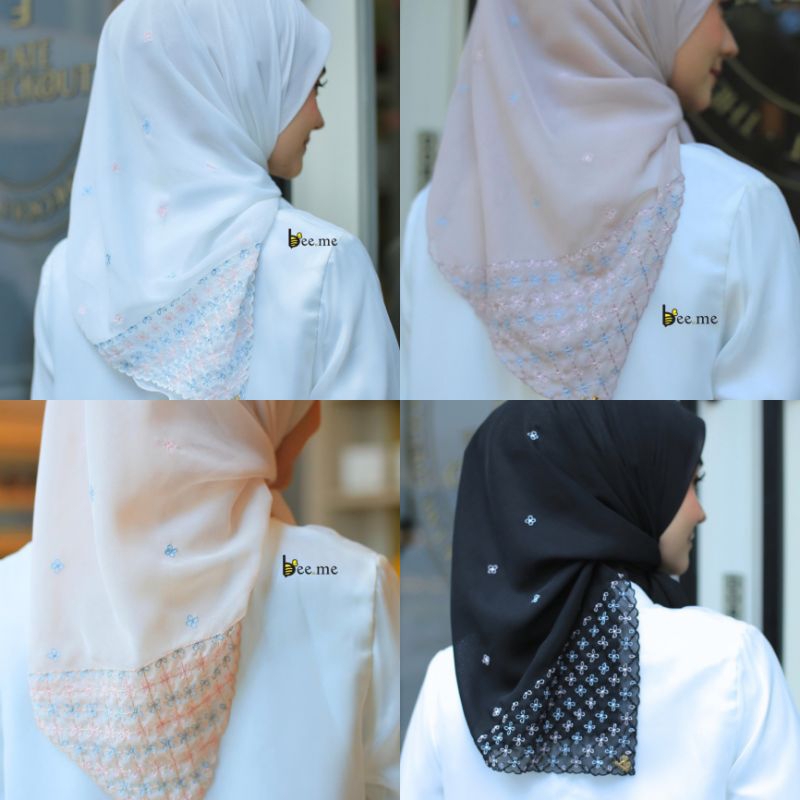 Hijab Bee.me Magnolia Series  Terbaru. Hijab Segi Empat Bee.me. Magnolia Hijab Bee.me Segi Empat Ter