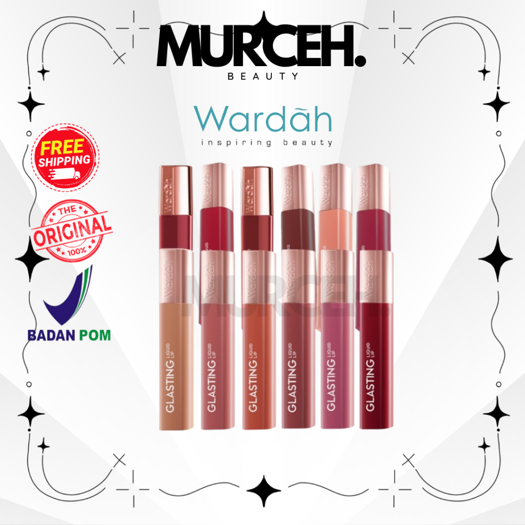 [MURCEH] WARDAH - LIP LIQUID GLASTING 3,5GR | 01 Caramel Coat 02 Peach Polish 03 Dazzle Maple 04 Ros