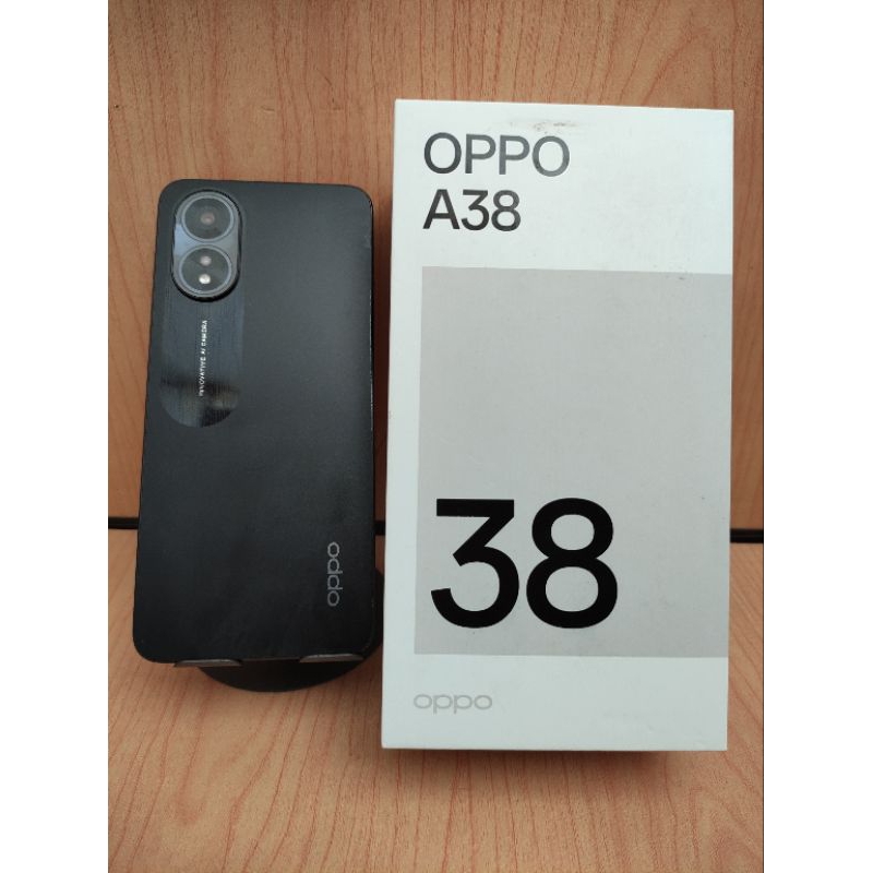 oppo A38 ram 4/128 second like new hitam bersinar