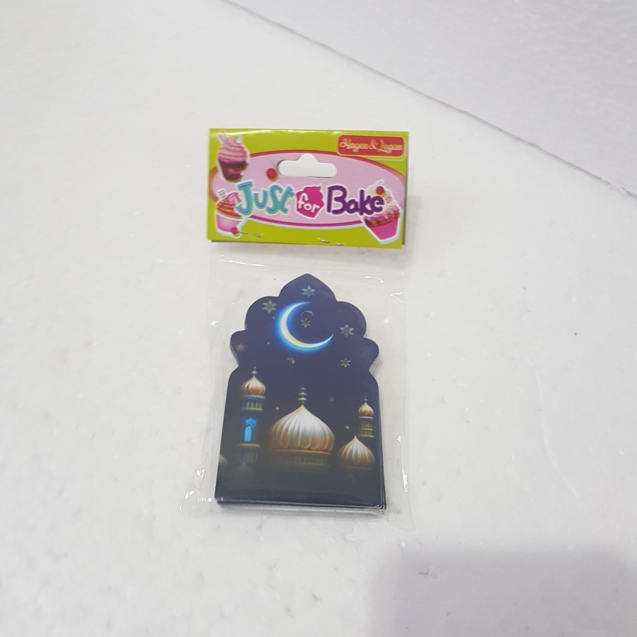 

Hang Tag Lebaran Blue Masjid Bulan Bintang -20pcs