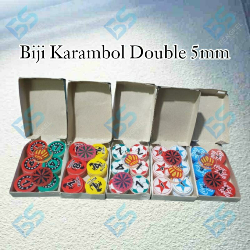 Biji Karambol Mika 5mm 2 Lapis | Koin Karambol 1set