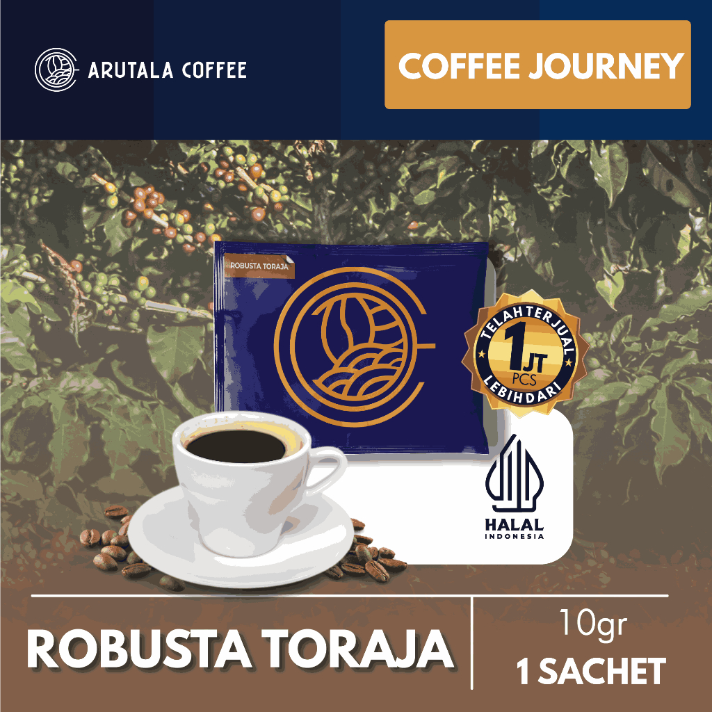 

ARUTALA Coffee Journey - Robusta Toraja (1 Pcs - 10gr)