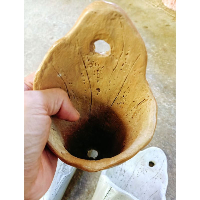 Pot Relief Kayu Motif. Tanaman Hias Mini