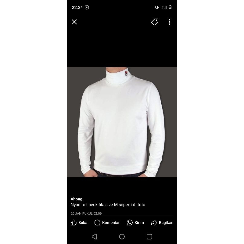 Rollneck Fila Size M with minus