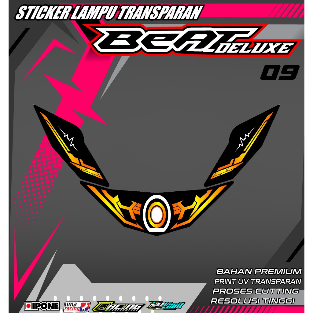 KODE 09 STICKER ALIS LAMPU MOTOR BEAT DELUXE 2020-2023 - STICKER ALIS LAMPU MOTOR BEAT DELUXE
