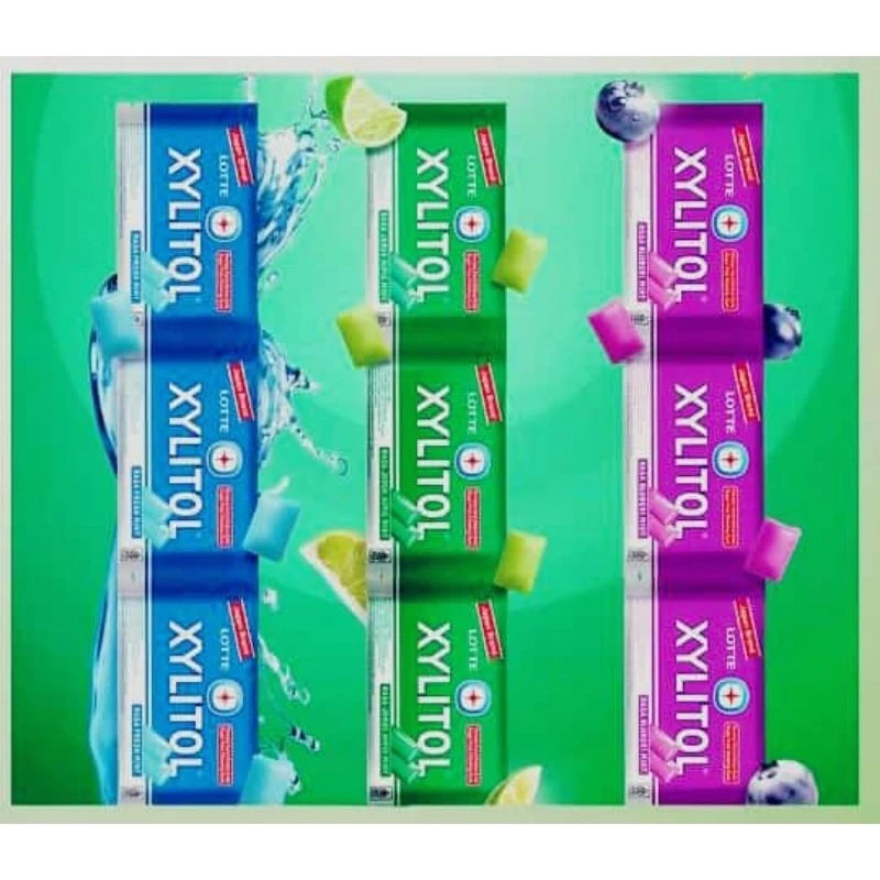 

Lotte Xylitol blister permen karet 8,7 gram 1 Pack isi 10 pcs 1 pcs isi 6 butir permen