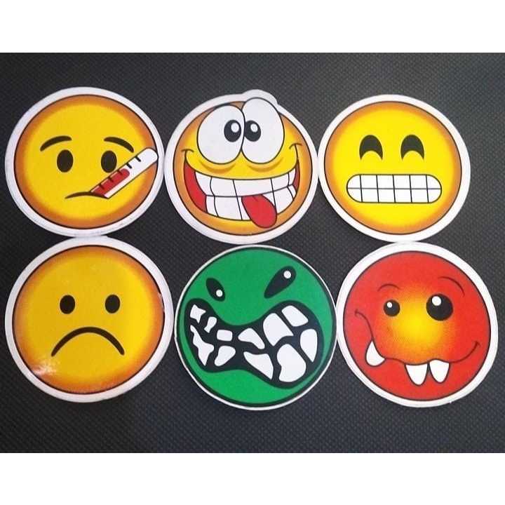 STICKER EMOJI BAHAN VINYL UNTUK TAMBAHAN AKSESORIS MOTOR