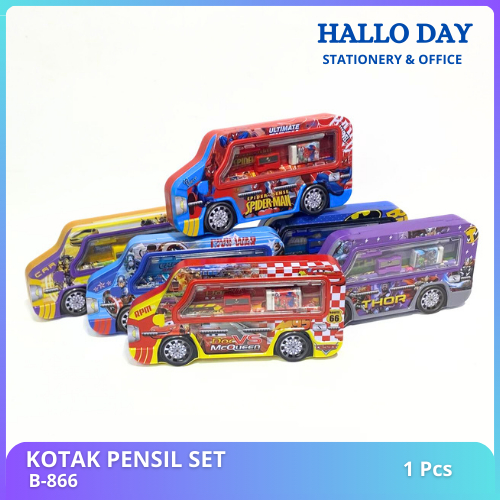 

HD Kotak Pensil Kaleng Bentuk Mobil Whiteboard / Kotak Pensil + Alat Tulis