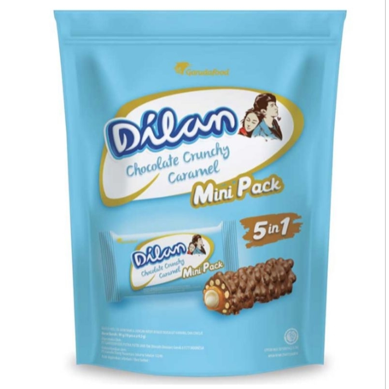 

Dilan Chocolate Crunchy Caramel Mini Pack 95 gram wafer coklat