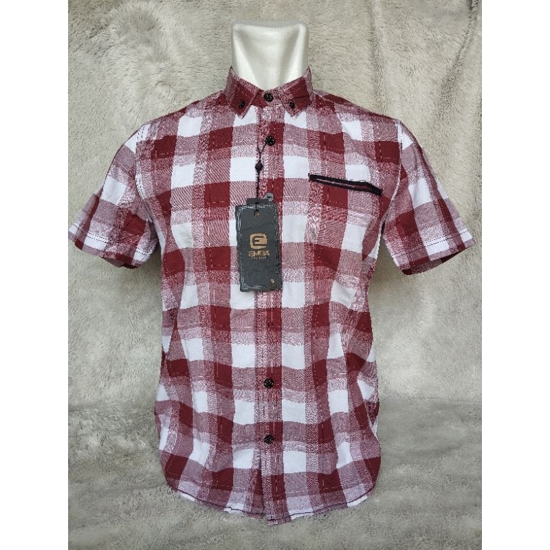 Kemeja Lengan Pendek kotak-kotak Emba Original