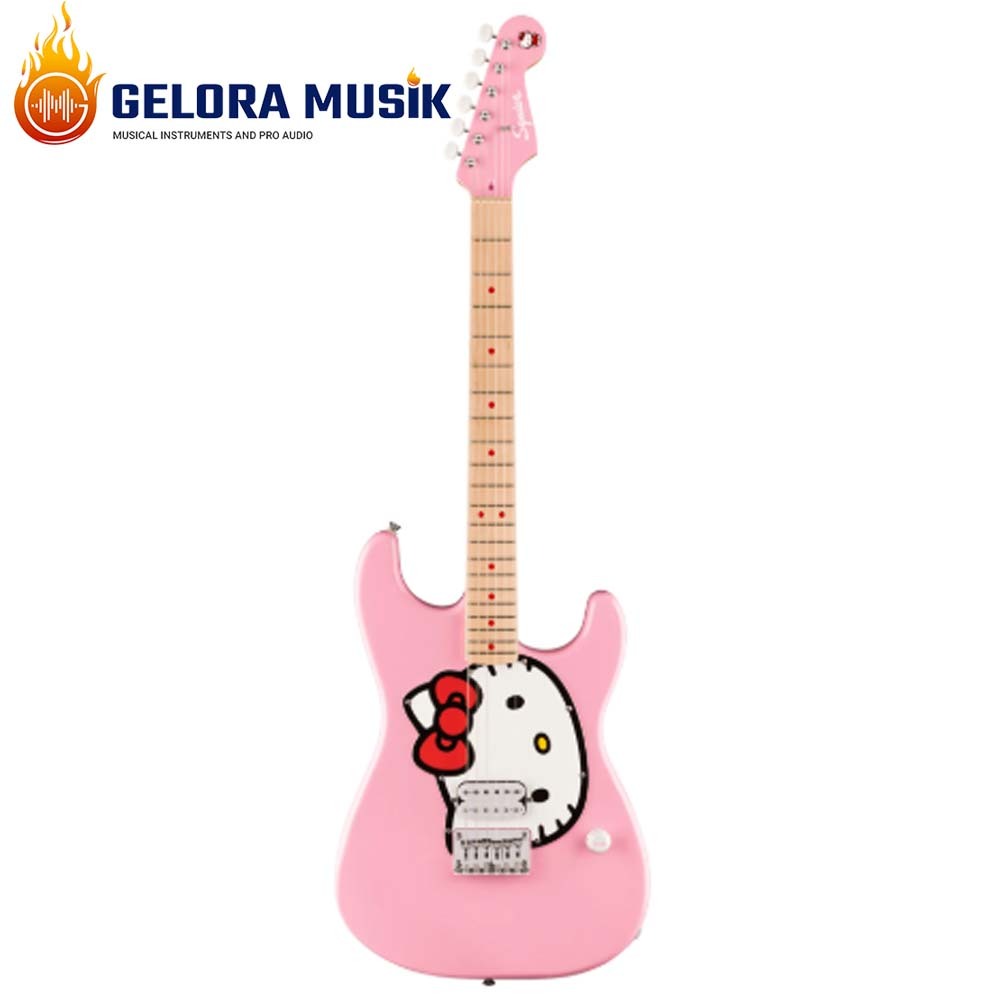 Gitar Elektrik Squier by Fender Limited Edition Hello Kitty Stratocaster,Maple FB,Pink