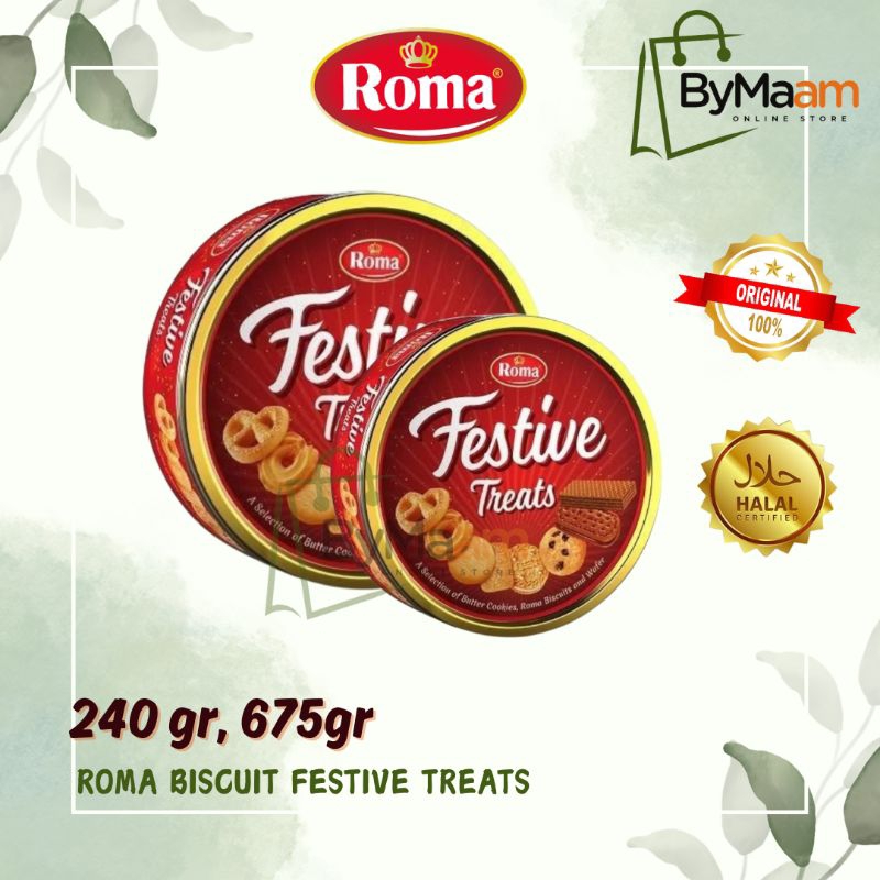 

ROMA FESTIVE Treats Biscuit Kaleng 240gr | 675gr