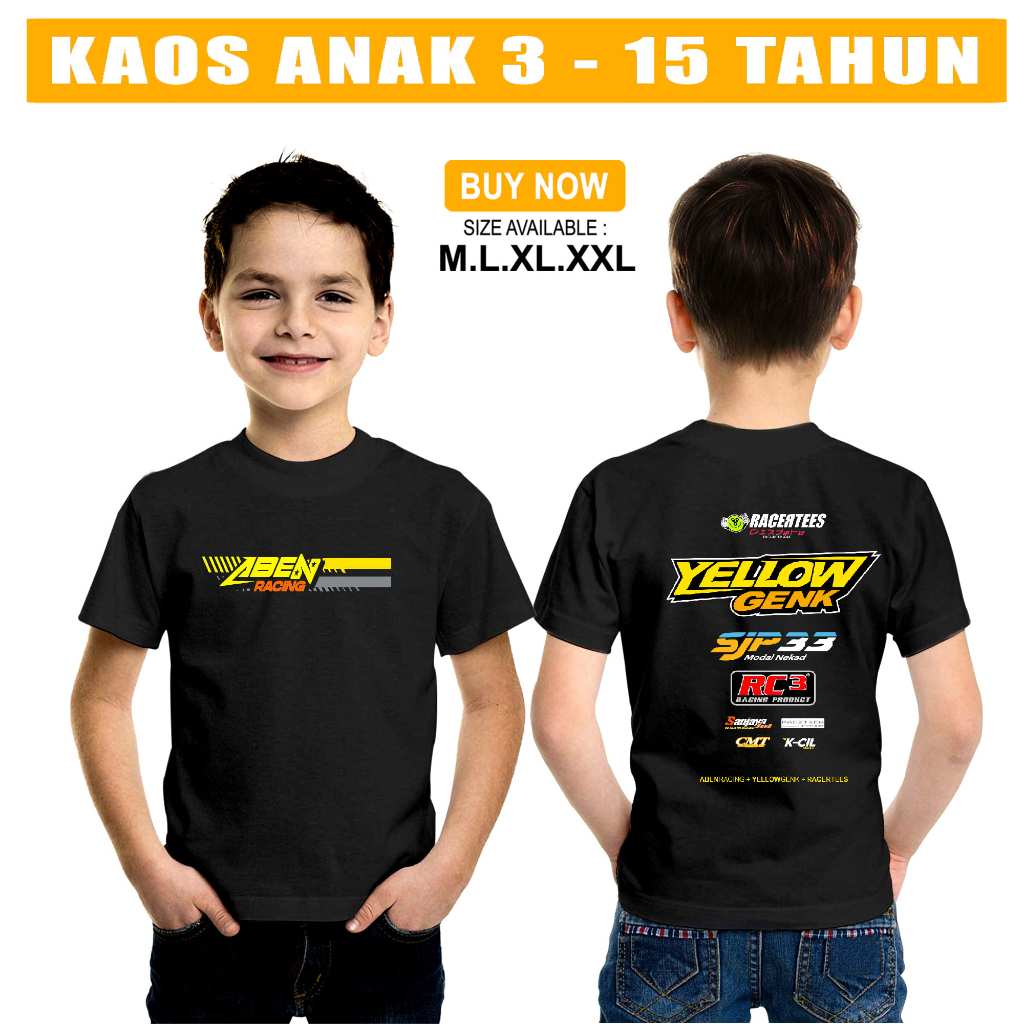 KAOS ANAK RACING HELL ABEN FREE STICKER BISA COD