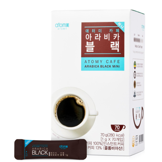 

Atomy Café Arabica Black Mini isi 1 g x 70 stik Kopi Hitam Tanpa Gula