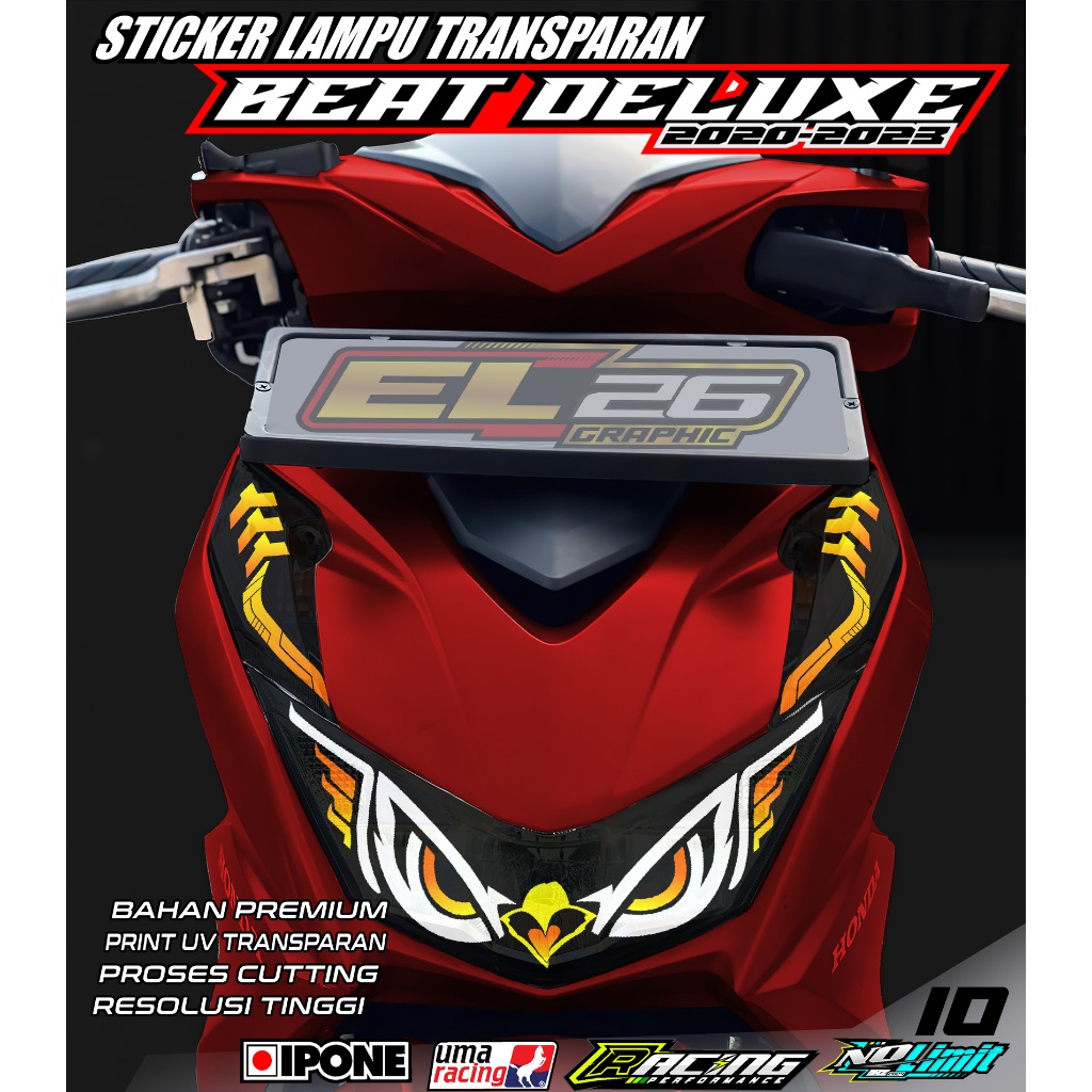 10 STICKER LAMPU ALIS DEPAN BEAT DELUXE - STICKER LAMPU ALIS DEPAN BEAT DELUXE MOTIF ELANG