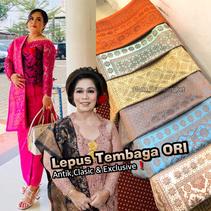 SONGKET LEPUS TEMBAGA ORI GRADE A WARNA ALAM - ILHAM SONGKET PALEMBANG