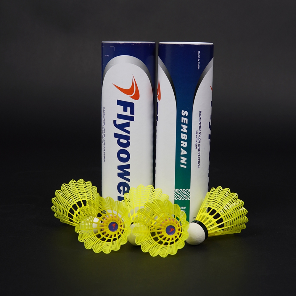 Flypower  Badminton Nylon Shuttlecock Sembrani Warna Kuning Dan Putih | Kok Bulutangkis | Kok Badmin