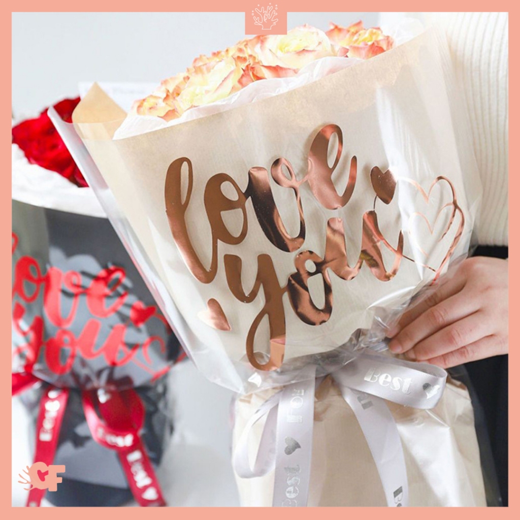

Kertas Buket Bunga Transparan Love You OPP Flower Wrapping Paper Transparan Cellophane CF KB60
