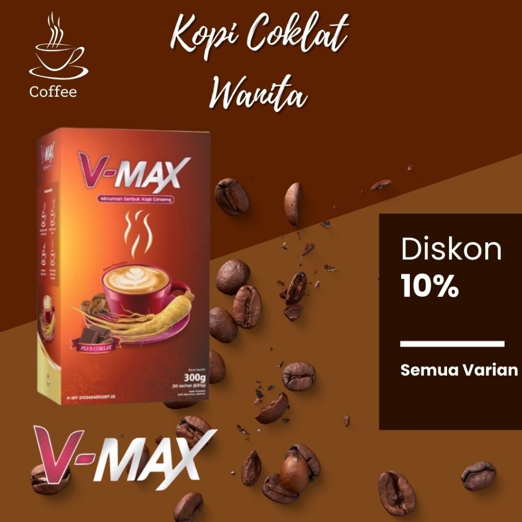

V-MAX Kopi Stamina Wanita Penambah wanita Tahan Lama