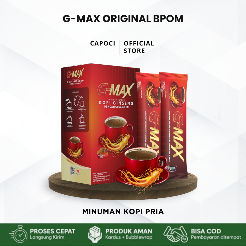 

BISA COD - KOPI STAMINA PRIA KUAT TAHAN LAMA ORIGINAL GMAX MINUMAN EXSTRA GINGSENG ASLI BPOM