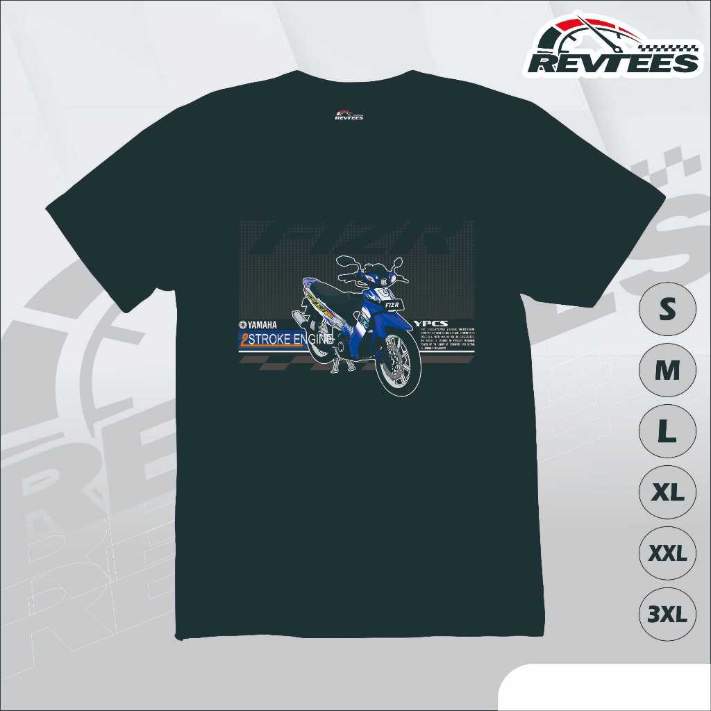 Revtees - Kaos Motor FIZ-R Katun Premium 2 Stroke Hitam Black Balap Racing Pria Wanita Cotton Combed