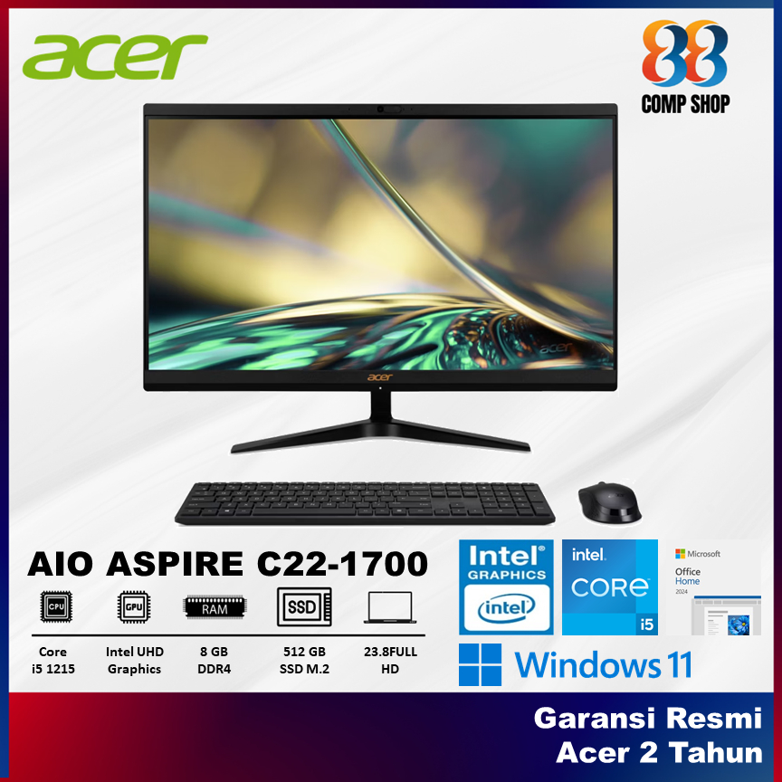 ACER AIO ASPIRE C24-1700 I5 1235 8GB 512GB W11+OHS 23.8FHD