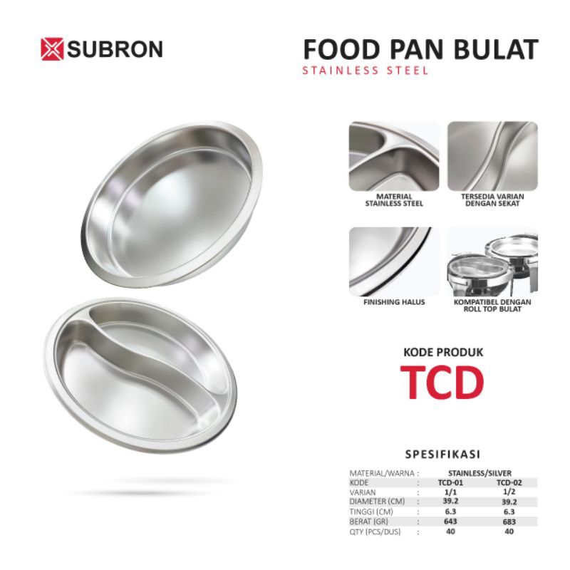 Food Pan Bulat Stainless Diameter 39cm Anti Karat