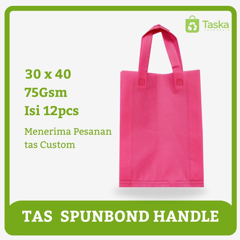 

TAS SPUNBOND HANDLE 30X40 LUSINAN WARNA PINK / Tas Belanja Murah / Kantong Belanja