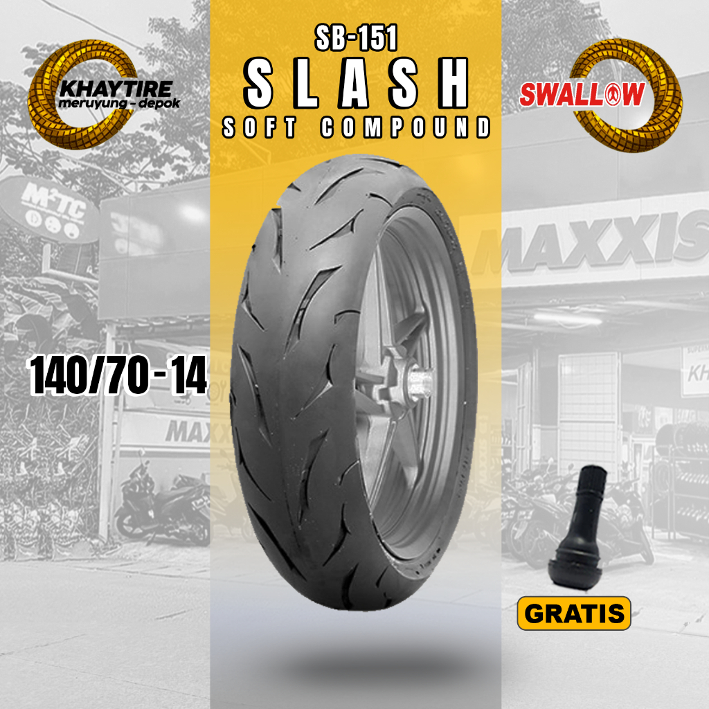 Ban Soft Compound Motor YAMAHA AEROX SWALLOW SLASH 140/70 Ring 14 Tubeless