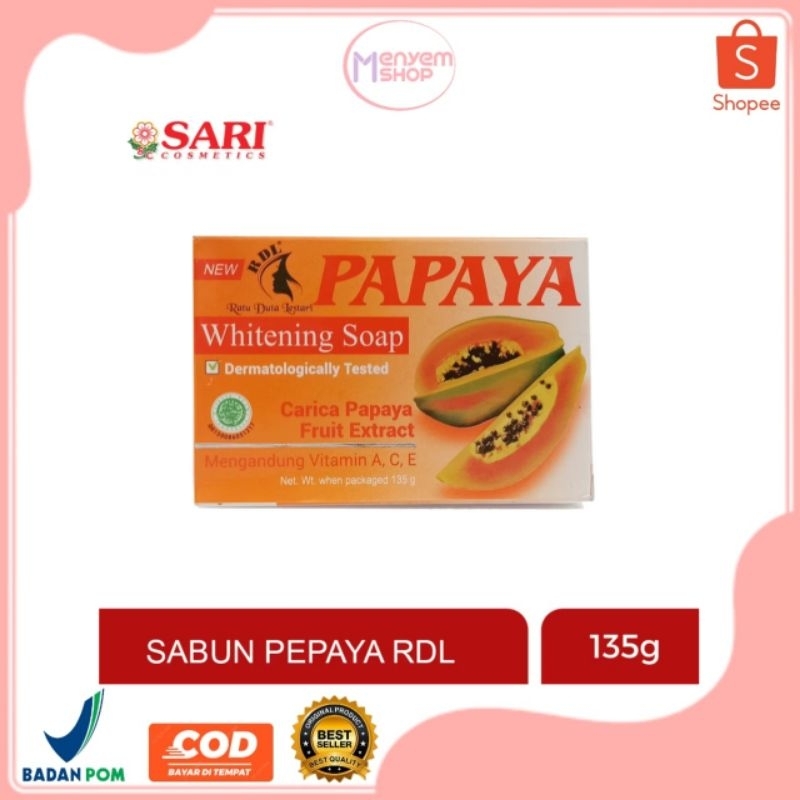 Sari Sabun Papaya RDL Original Extract Carica Pepaya Whitening BPOM Original 135gr