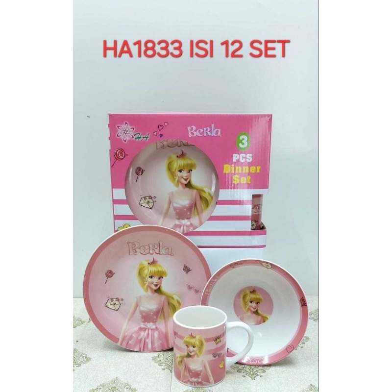 Dinner set plate ANAK / piring makan set Anak keramik