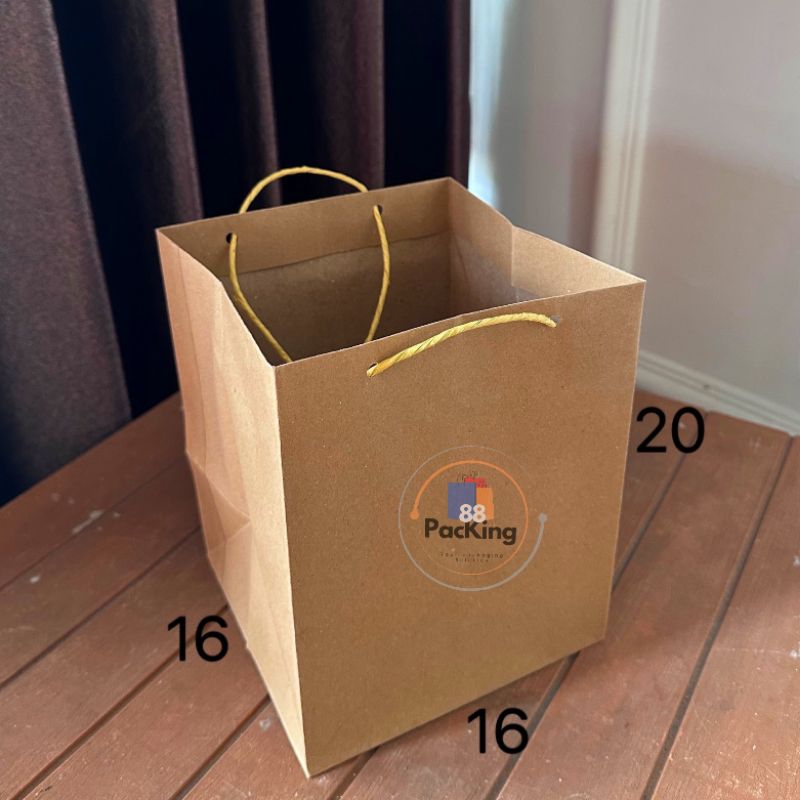 

paper bag 16x16x20 paperbag kardus paper bowl P16 L16 T20 paper bag 16x16 coklat paperbag polos box kotak kue goodie bag souvenir tas kertas kantong kertas