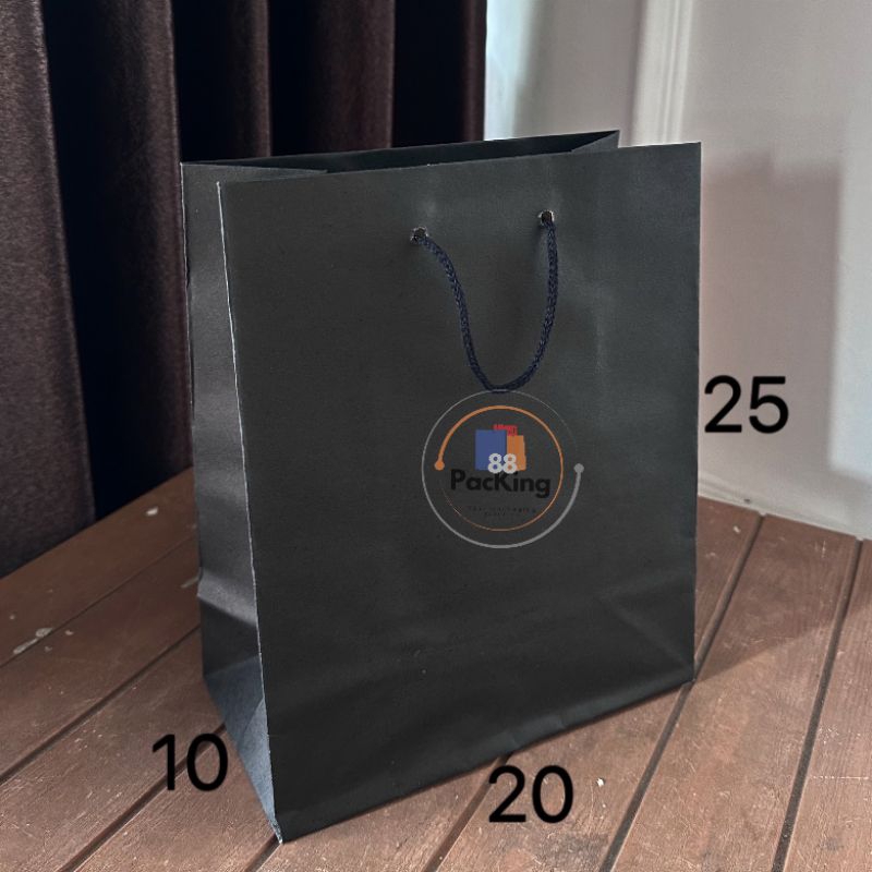 

paper bag 20x25 hitam P20 L10 T25 paperbag hitam 20x25 tas kertas kantong kertas souvenir goodie bag tempat kado