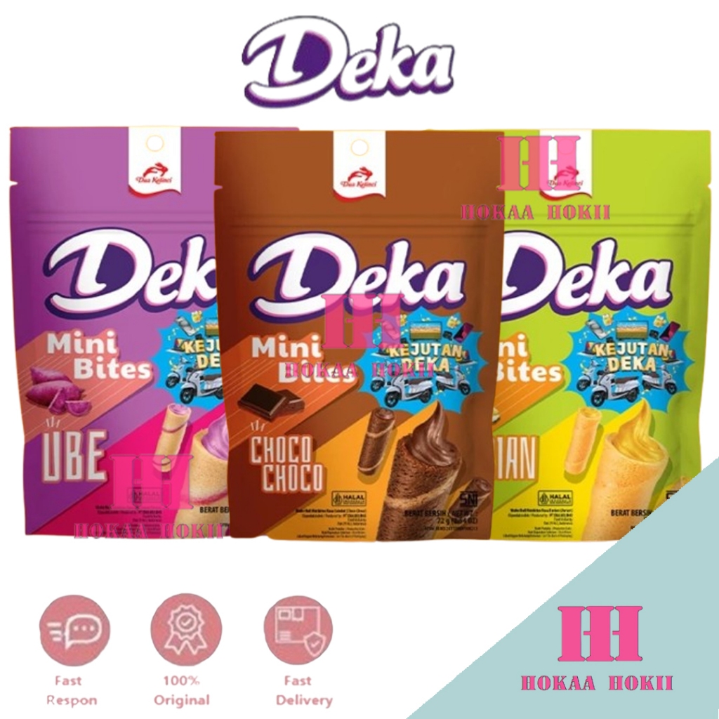 

Deka Mini Bites Wafer Rasa Choco - Durian - Ube 72gr